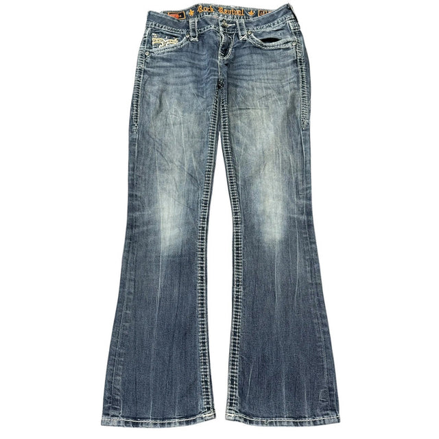 Rock revival flared/bootcut low waist women designer jeans(w26)