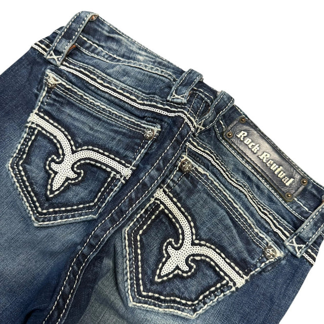 Rock revival low waist women designer slim/skinny jeans(w28)