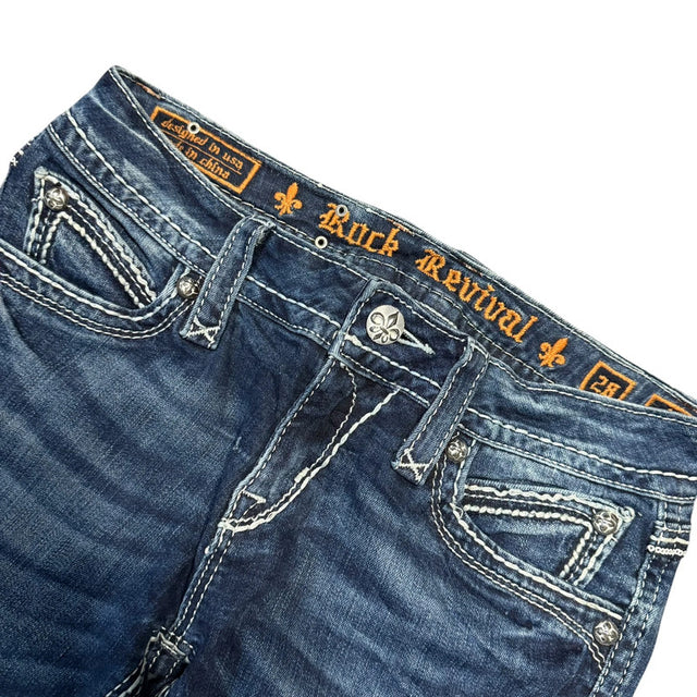 Rock revival low waist women designer slim/skinny jeans(w28)