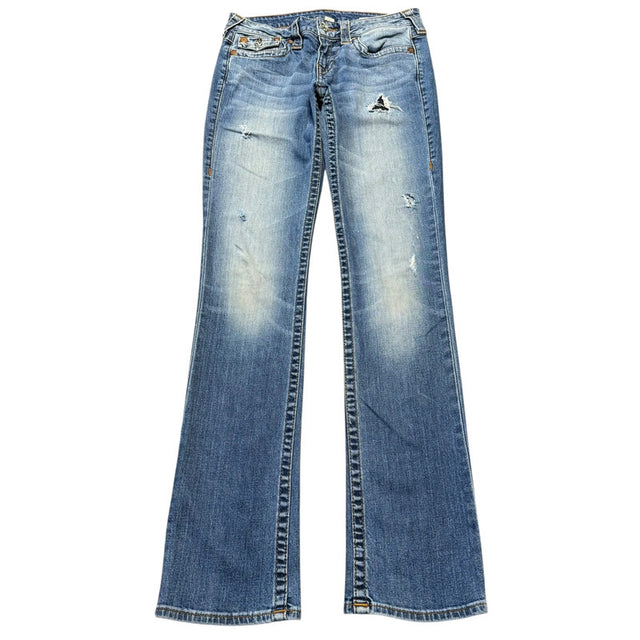 True Religion low waist straight/slim women designer Jeans(w27)