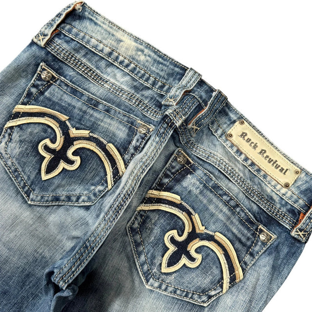 Rock Revival flared/bootcut low waist women designer jeans(w30)