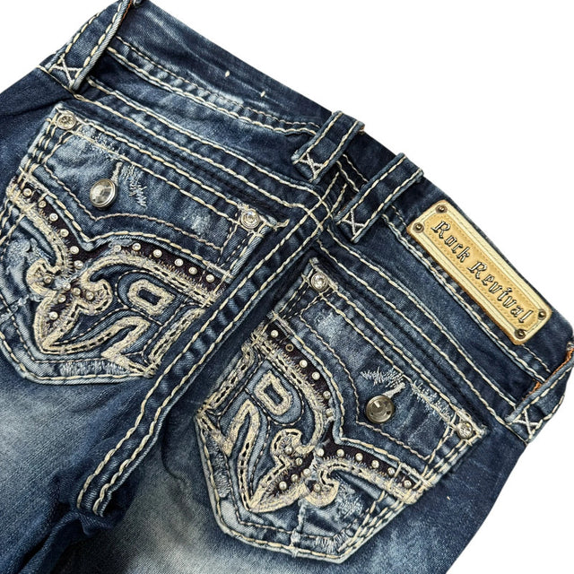 Rock Revival low waist slim fit designer women jeans(w25)