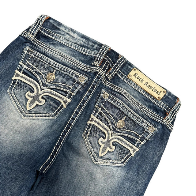 Rock Revival easy Boot mid Rise women designer jeans(w30)