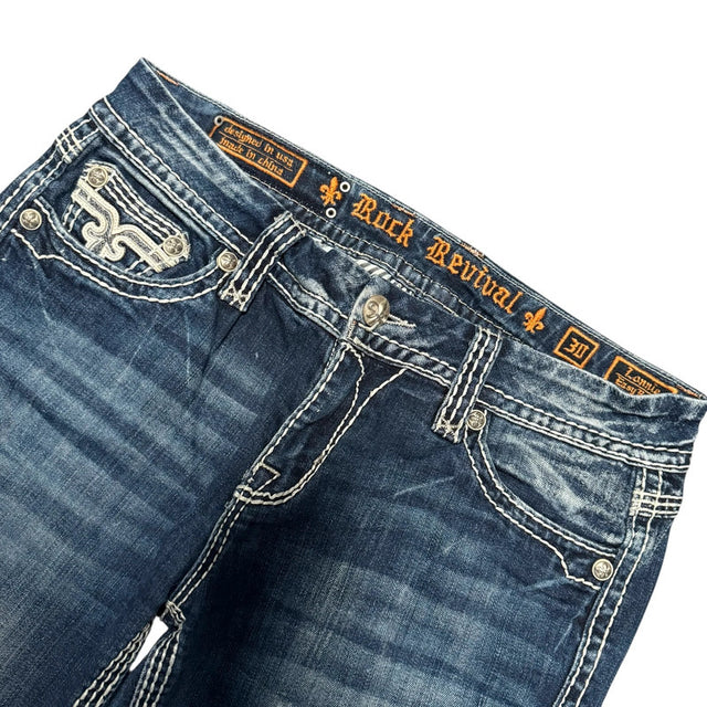 Rock Revival easy Boot mid Rise women designer jeans(w30)