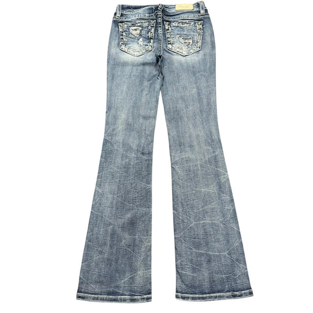 Miss me flared/bootcut low waist women designer jeans(w26)