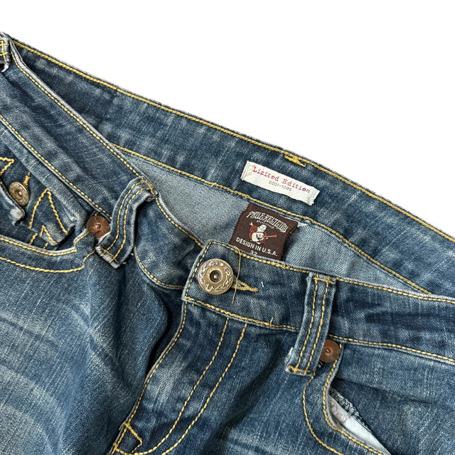 True Religion Limited Edition straight leg unisex designer jeans(w32)