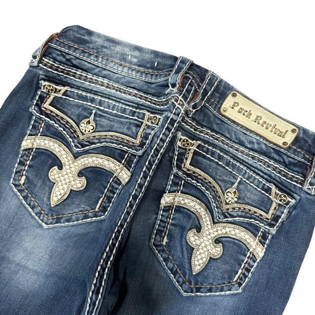 Rock Revival low waist slim fit women designer jeans(w30)