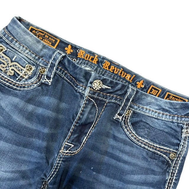 Rock Revival low waist slim fit women designer jeans(w30)