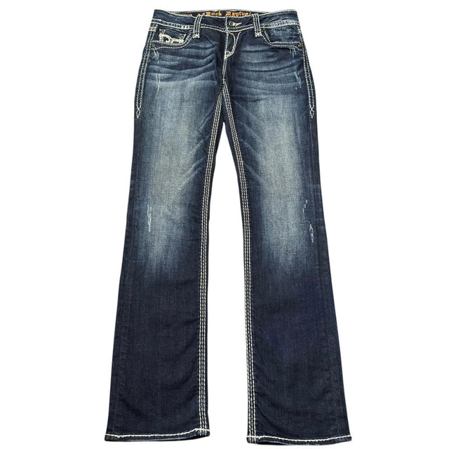 Rock Revival straight leg women designer jeans(w27)