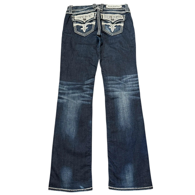 Rock Revival straight leg women designer jeans(w27)