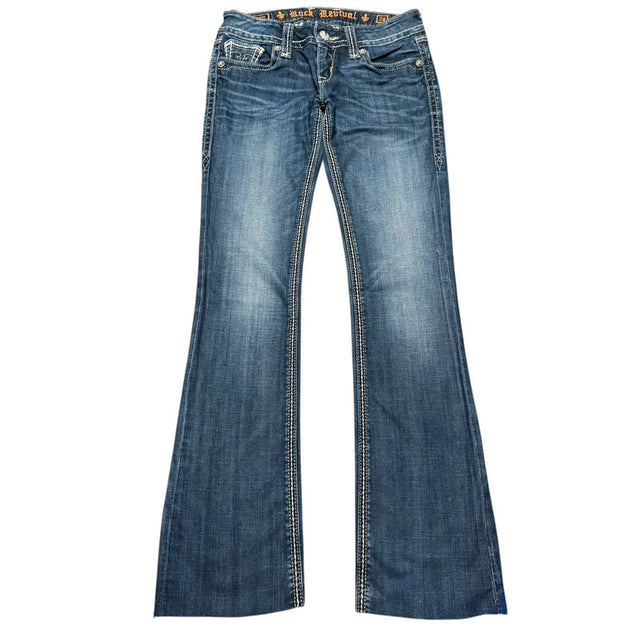 Rock revival flared/bootcut low waist women designer jeans(w28)