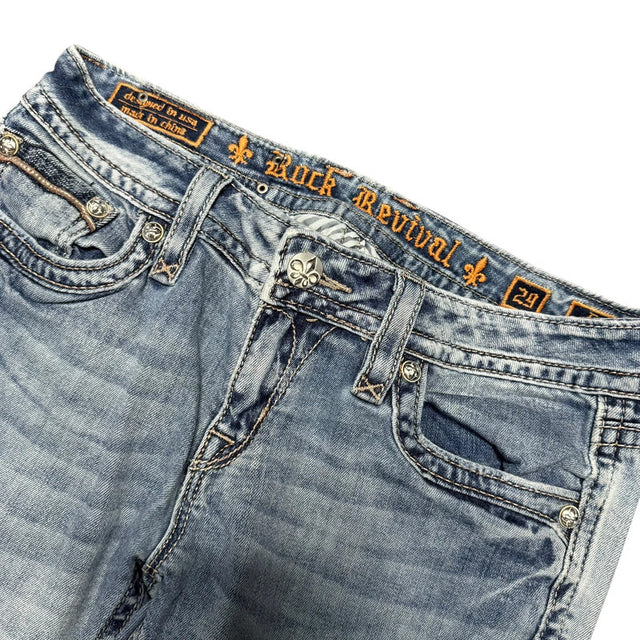 Rock Revival Straight leg low waist women designer jeans(w29)