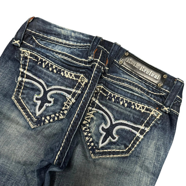Rock Revival low waist women designer skinny jeans(w26)