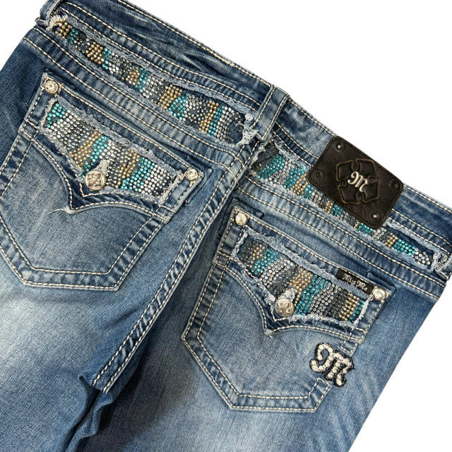 Miss me low waist loose bootcut women designer jeans(w32)