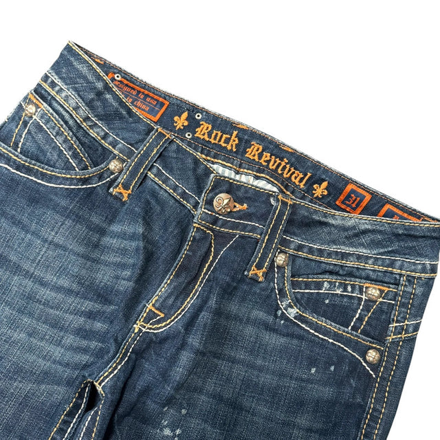 Rock Revival loose flared/bootcut women designer jeans(w31)