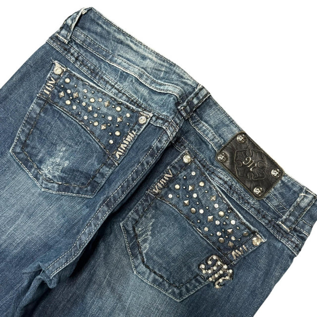 Miss me Loose flared/bootcut mid Rise women designer jeans(w32)
