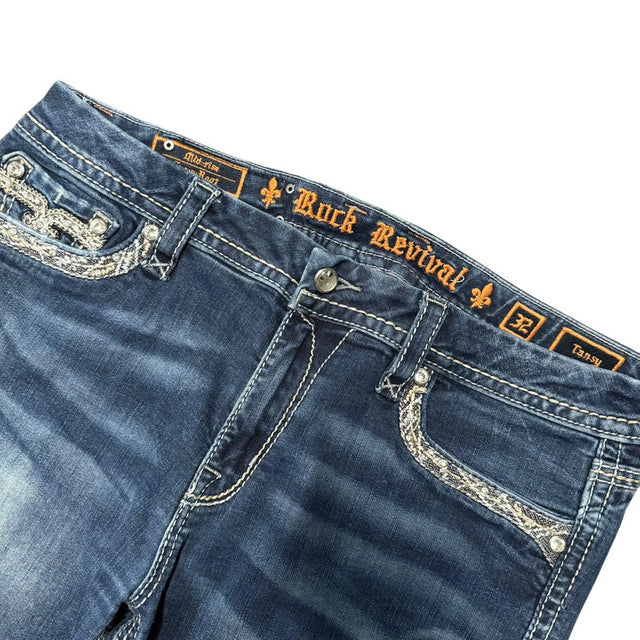 Rock Revival flared/bootcut low waist women designer jeans(w32)