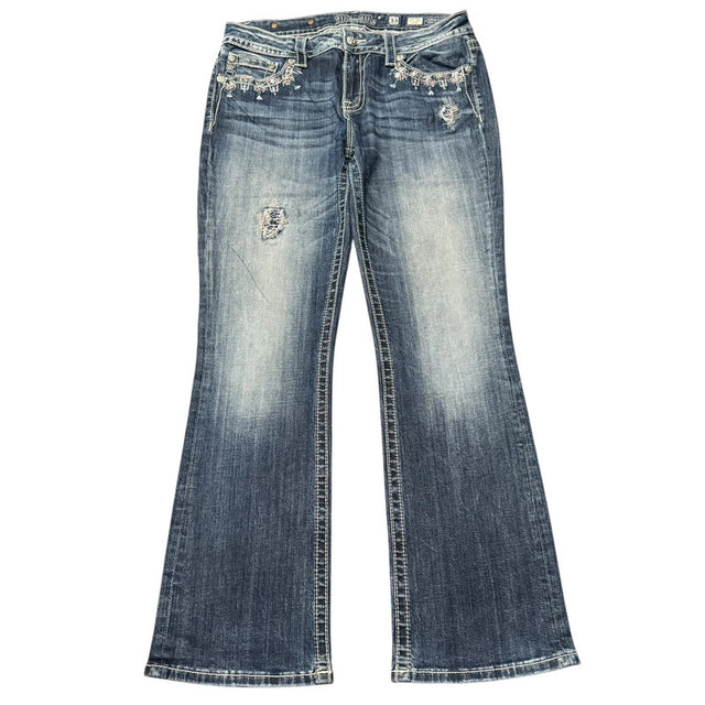 Miss me loose flared/bootcut mid Rise women designer jeans(w33)