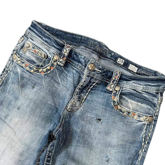 Miss me straight leg mid Rise women designer jeans(w29)