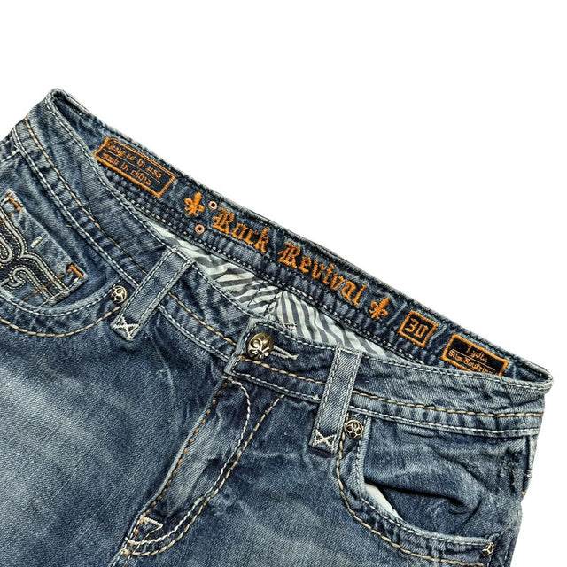 Rock Revival low Rise women designer Jeans Shorts(w30)