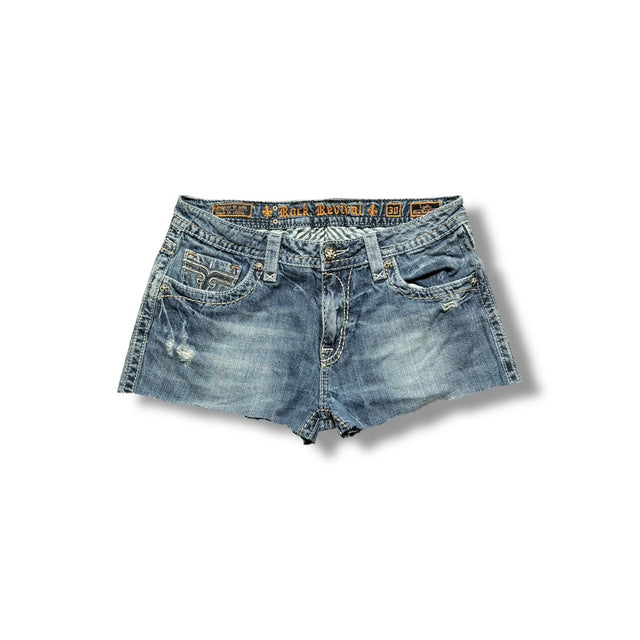 Rock Revival low Rise women designer Jeans Shorts(w30)