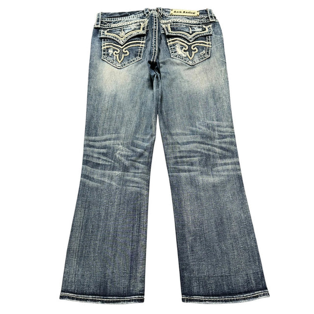 Rock Revival Straight/capri mid Rise women designer jeans(w31)