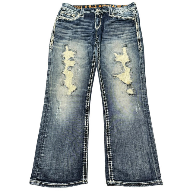 Rock Revival Straight/capri mid Rise women designer jeans(w31)