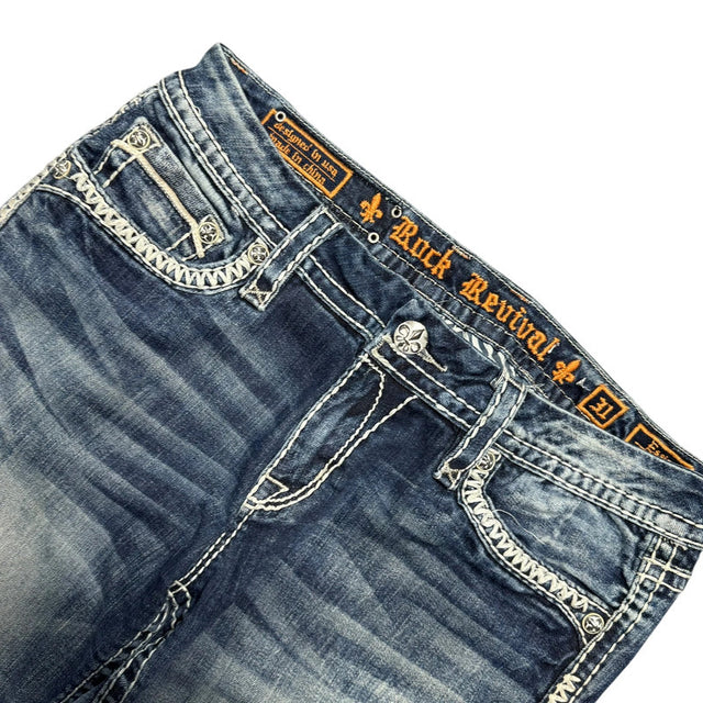Rock Revival Straight/capri mid Rise women designer jeans(w31)
