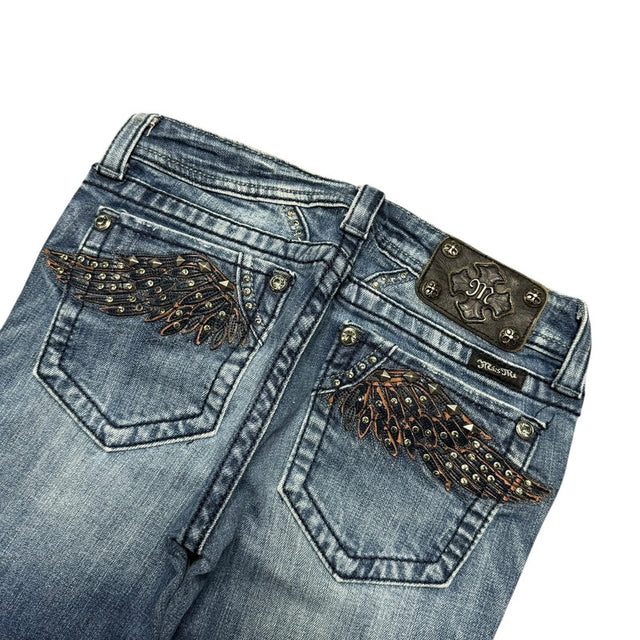 Miss me straight leg low waist women designer jeans(w27)
