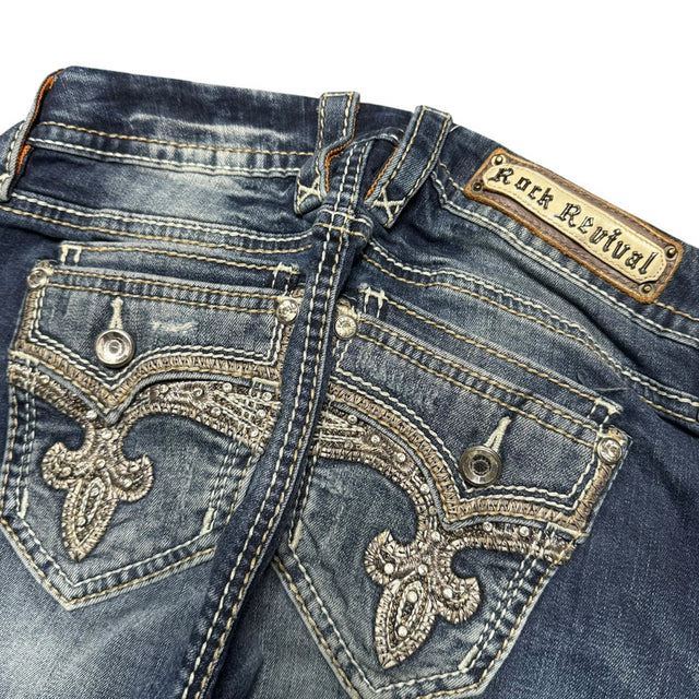 Rock Revival mid Rise designer women skinny jeans(w27)