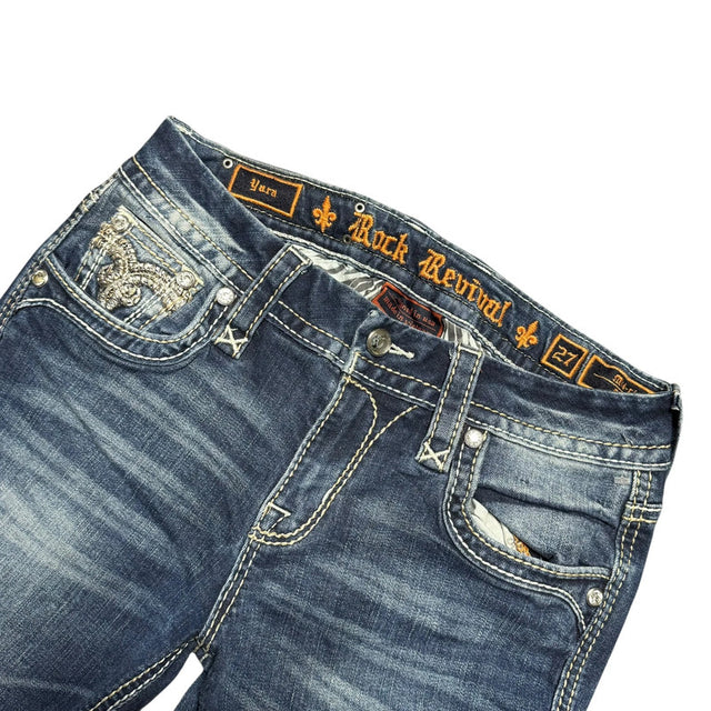 Rock Revival mid Rise designer women skinny jeans(w27)