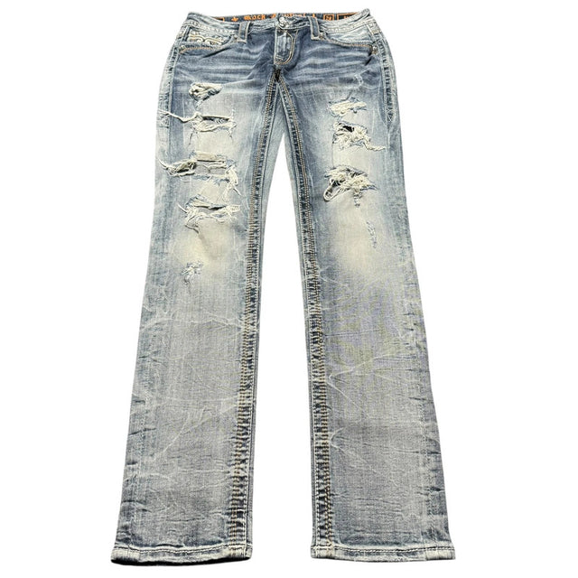 Rock Revival low waist designer women skinny jeans(w28)
