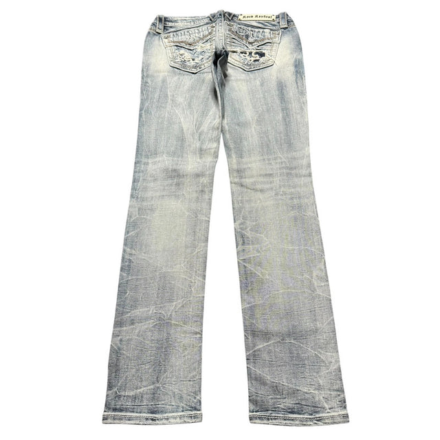 Rock Revival low waist designer women skinny jeans(w28)