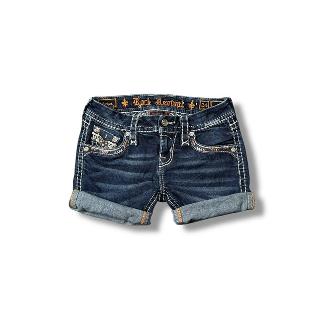 Rock Revival low waist women designer jeans shorts(w24)