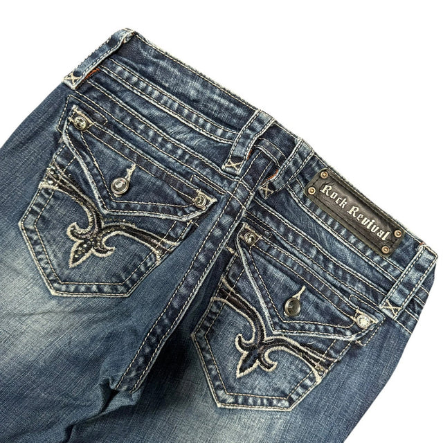 Rock Revival flared/bootcut low waist women designer jeans(w27)