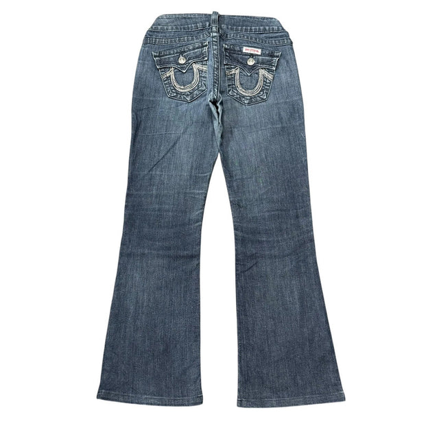 True Religion flared/bootcut mid Rise women designer jeans(w28)