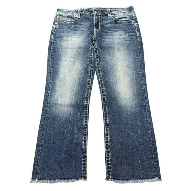 Miss me straight leg Capri mid Rise women designer jeans(w33)