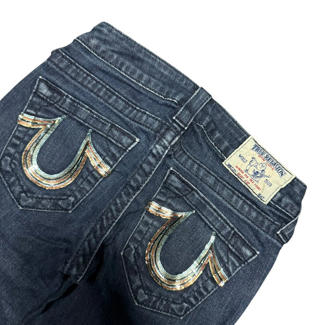 True Religion flared/bootcut low waist women designer jeans(w24)