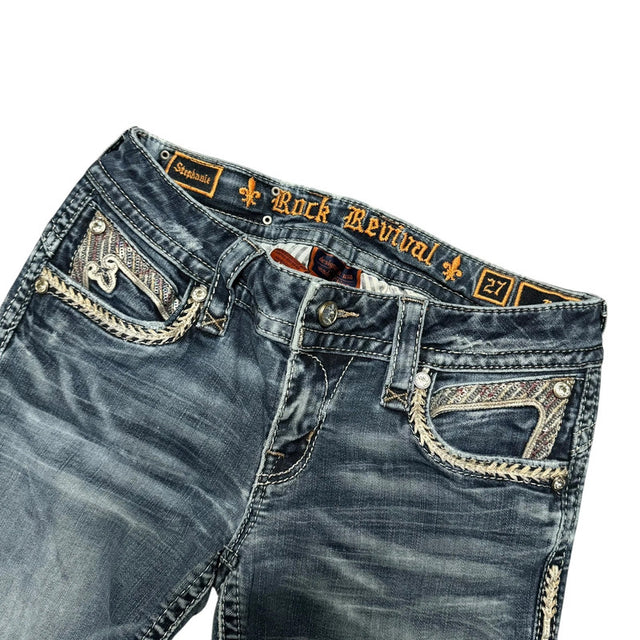 Rock Revival flared/bootcut low waist women designer jeans(w27)