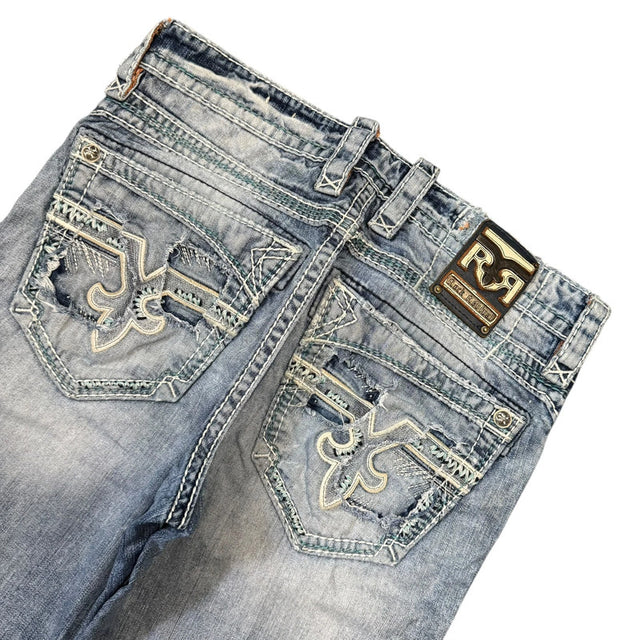 Rock Revival Straight leg unisex designer jeans(w33)