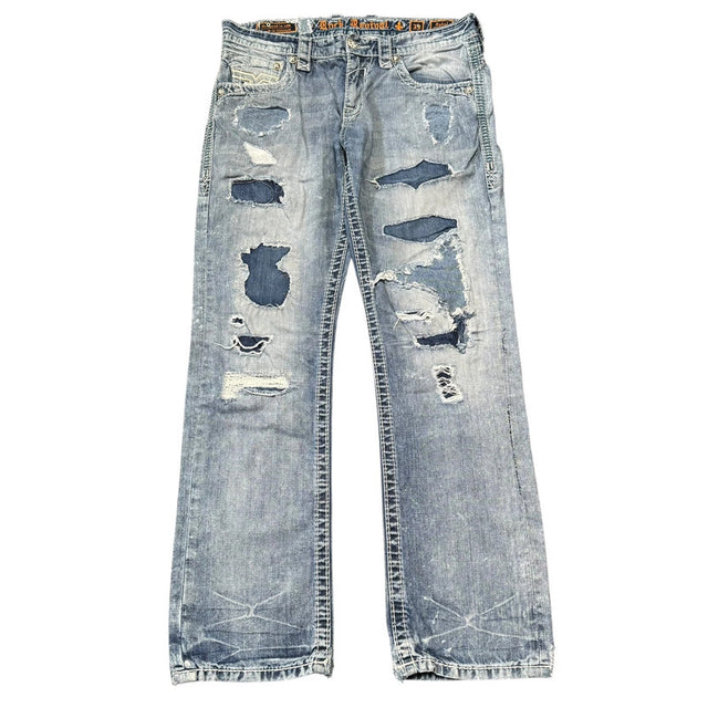 Rock Revival Straight leg unisex designer jeans(w33)