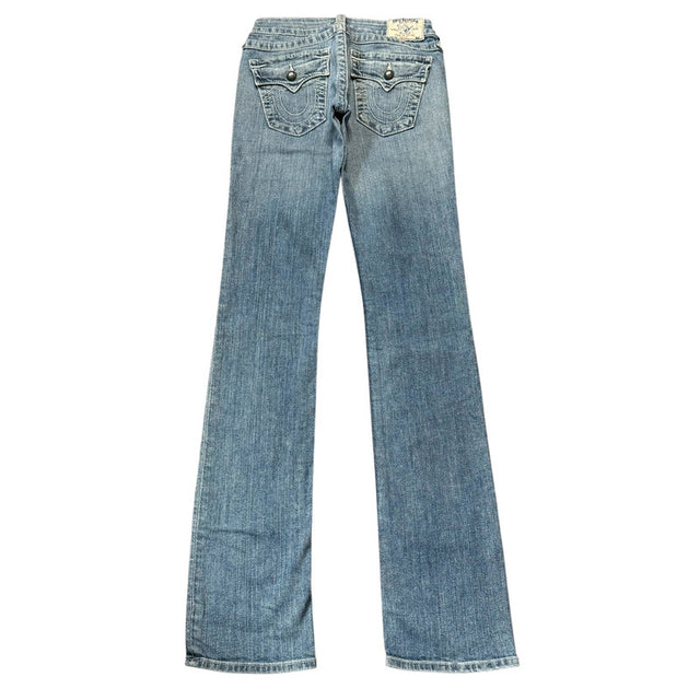 True Religion slim straight low waist women designer jeans(w25)