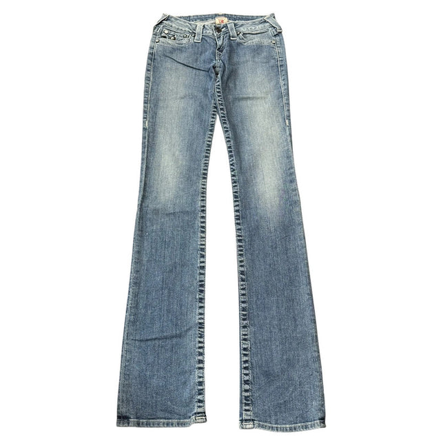 True Religion slim straight low waist women designer jeans(w25)