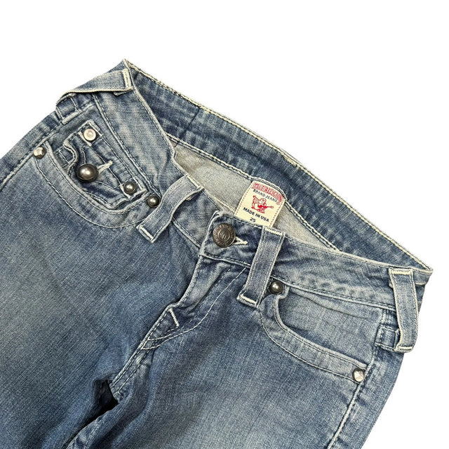 True Religion slim straight low waist women designer jeans(w25)