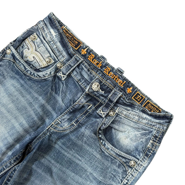 Rock Revival straight/boot unisex designer jeans(w31)