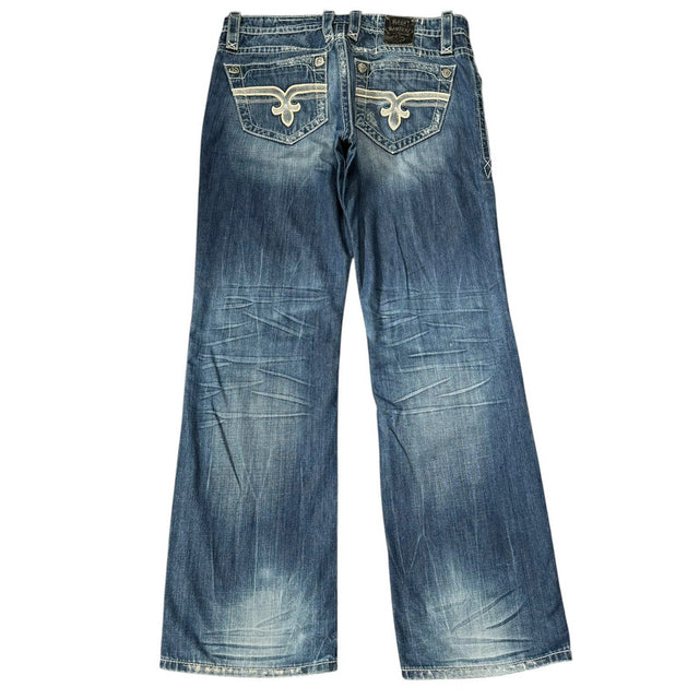 Rock Revival baggy/straight leg unisex designer jeans(w36)