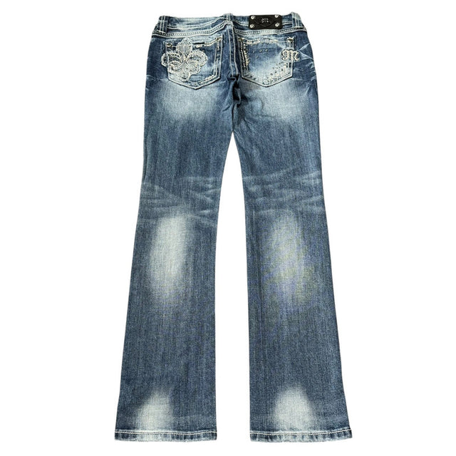 Miss me straight leg low waist women designer jeans(w26)