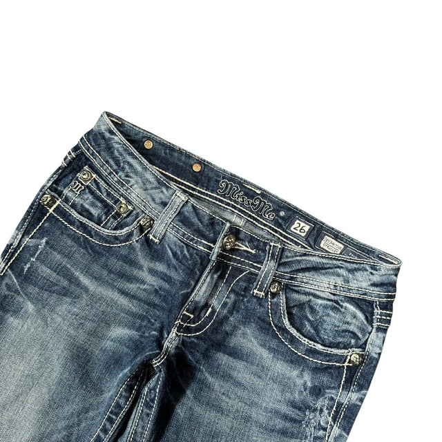 Miss me straight leg low waist women designer jeans(w26)