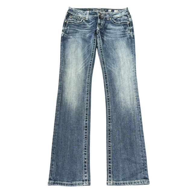 Miss me straight leg low waist women designer jeans(w26)