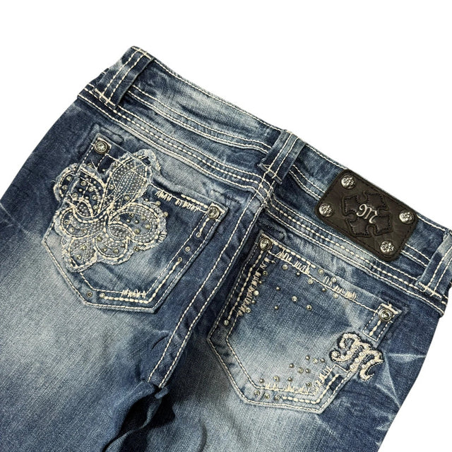 Miss me straight leg low waist women designer jeans(w26)